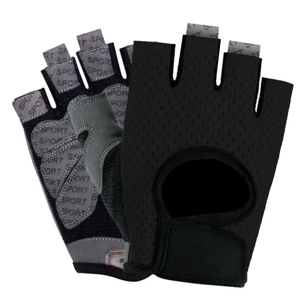 Outdoor Half-finger Cycling Fitness Non-slip Breathable Thin Sports Gloves, Size:M(Black)