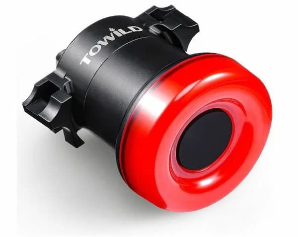 TOWILD cykelbaglygte med automatisk bremsesensor USB genopladelig Vandtæt IPX7 3 sikkerhedstilstande Ultralys for sikker natkørsel