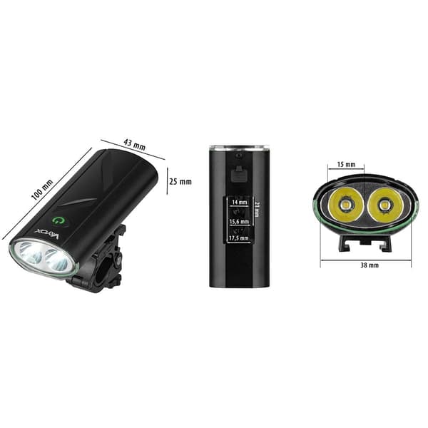 Polkupyörän valo 260lm 2*XML1 VA0111 Vayox