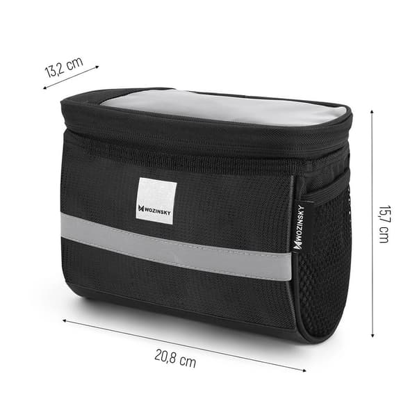 Wozinsky Cykeltaske med smartphone rum til styret 2L - Sort