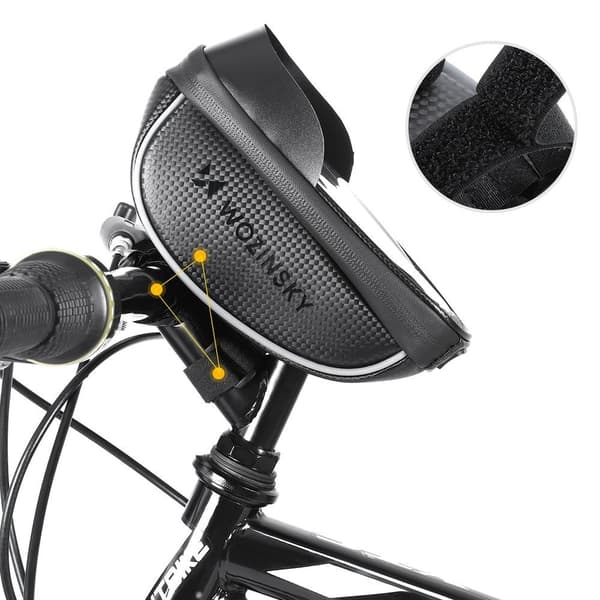 Cykelstyrväska med telefonfodral, 1 l, svart