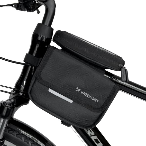 Cykelsteltaske, cykeltaske, vandtæt telefontaske, 1,5l, sort