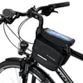 Miniatyrbillede 1 af 6: Cykelsteltaske, cykeltaske, vandtæt telefontaske, 1,5l, sort