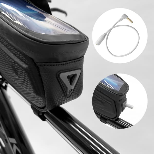 Cykelsteltaske med telefonetui 1,7 l, sort