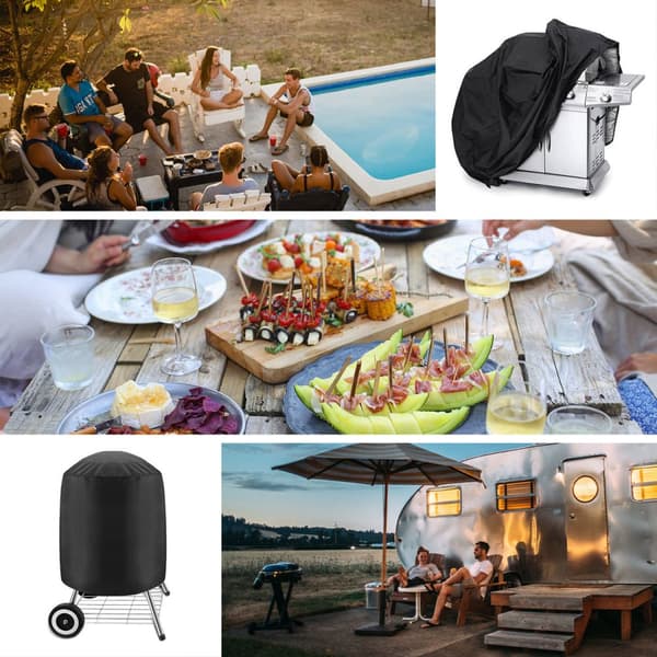 Päällinen, pressu, grillin kansi, polkupyörä, moottoripyörä, puutarhakalusteet, XXL musta