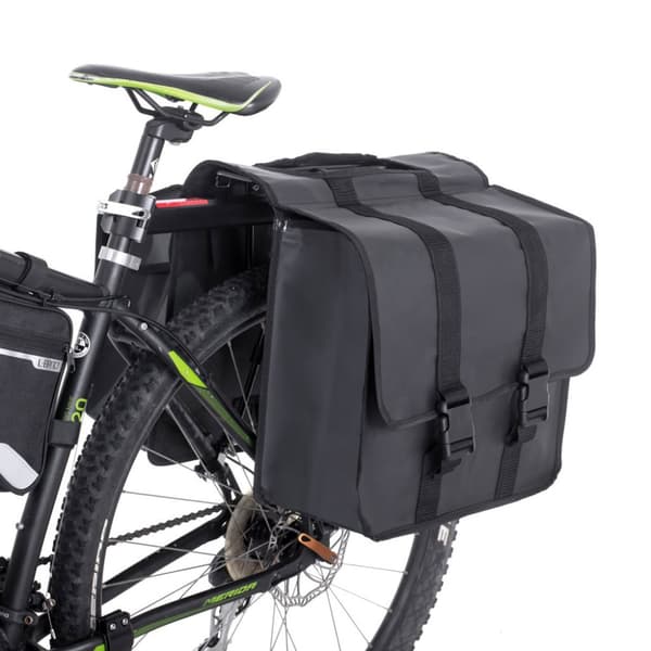 L-BRNO Cykeltaske, dobbelt, to-rums side, til cykel, bagagerum, 35L