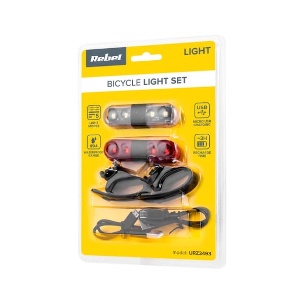 Sæt cykellygter (med USB-kabel)