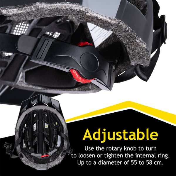 Dunlop sykkelhjelm med LED 55-58 cm