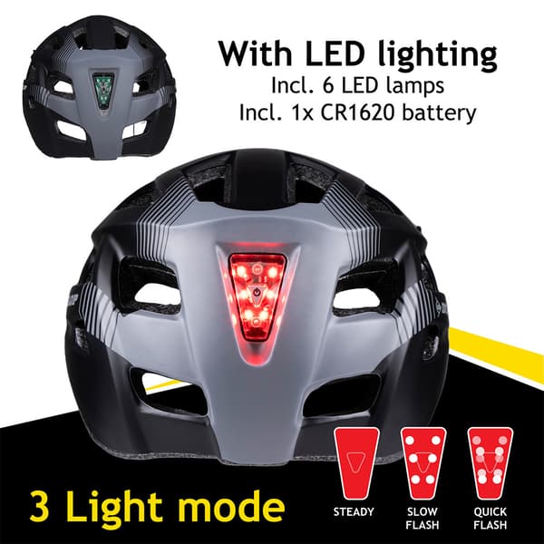 Dunlop sykkelhjelm med LED 58-61 cm
