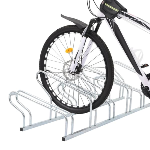 vidaXL cykelstativ til 6 cykler fritstående galvaniseret stål