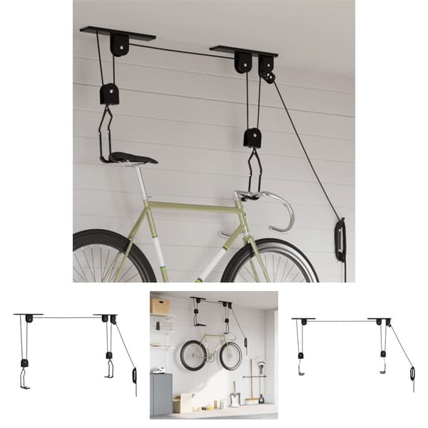 The Living Store cykelhejs med loftmontering 2 stk. 20 kg -  Cykeltilbehør