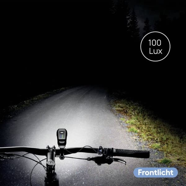 FISCHER BICYCLE PLUS 100/130 helljus + TWIN STOP Cykelljusset LED Svart