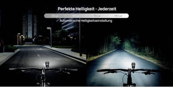 FISCHER BIKE Forlygte LED fungerer på et sort batteri