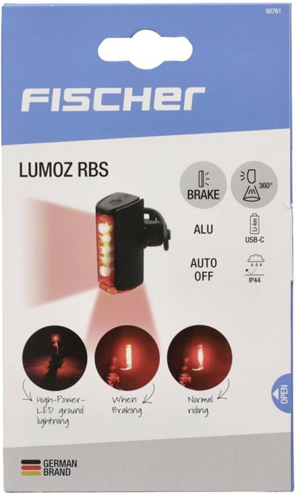 FISCHER CYKEL PLUS TWIN STOP bakljus LED svart