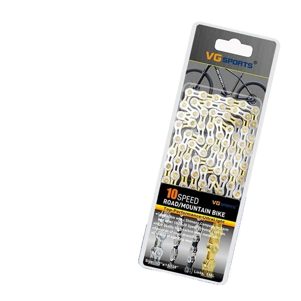 Cykelkedja, ultralätt design, kompatibel med 8s-11s växlar., 10s el guld silver
