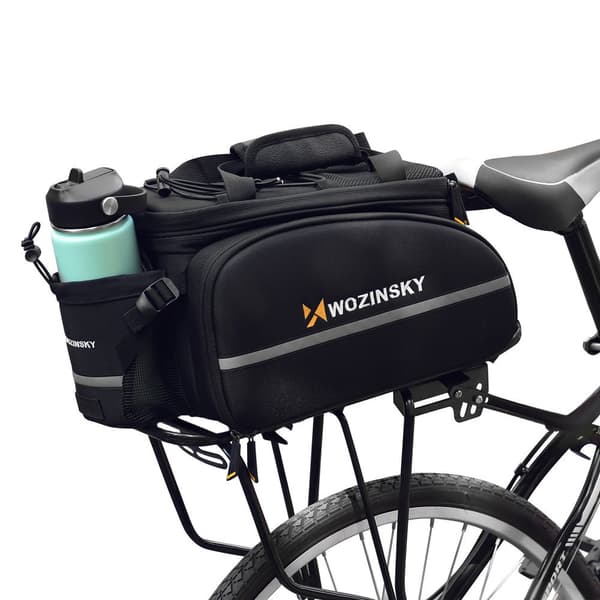 Stor cykeltaske 35l + sort regnslag