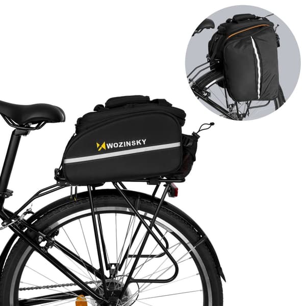 Stor cykeltaske 35l + sort regnslag