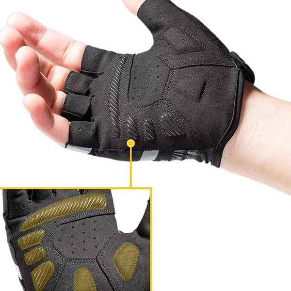 Anti-halk fingerlösa cykelhandskar L, svarta