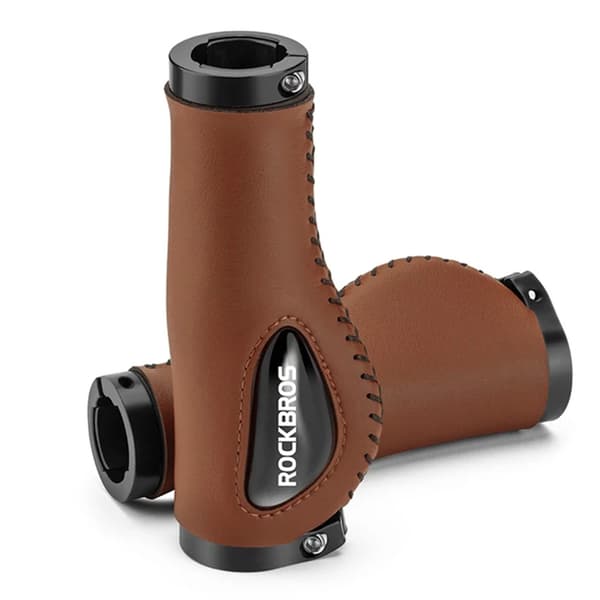 Cykelgreb, ergonomiske lædergreb - brune