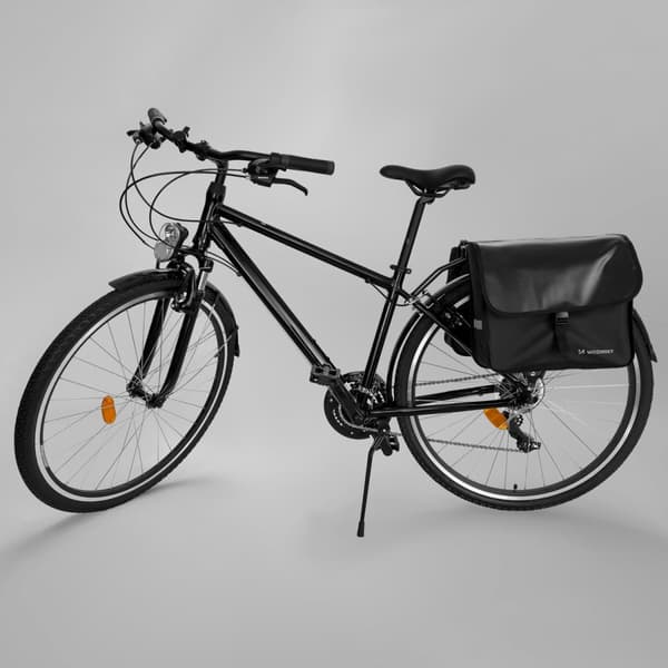 Dobbelt cykeltaske, 28 l, sort