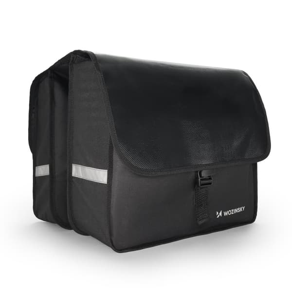 Dobbelt cykeltaske, 28 l, sort