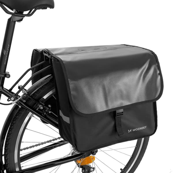 Dobbelt cykeltaske, 28 l, sort