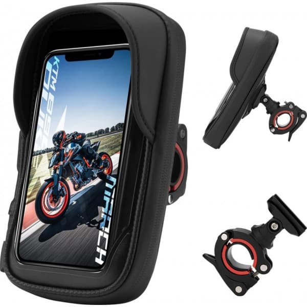 FoneKit - väderbeständig telefonhållare för cykelstyret, svart