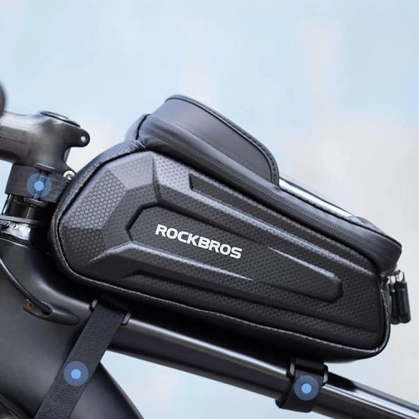 Rockbros sykkelrammeveske med mobilrom og deksel