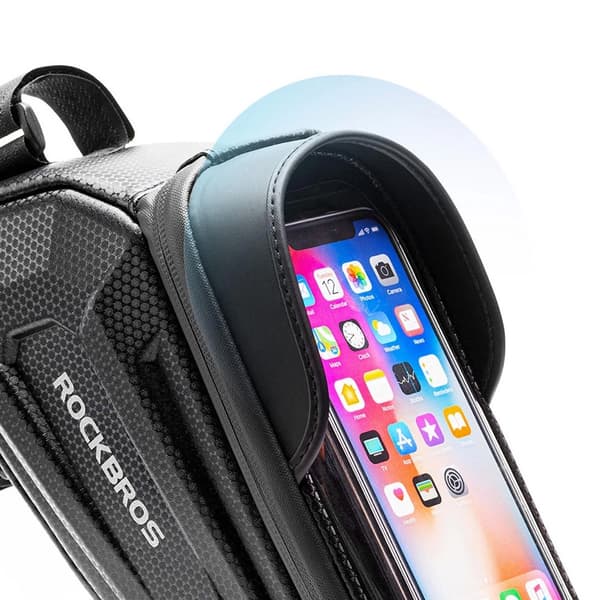 Rockbros sykkelrammeveske med mobilrom og deksel