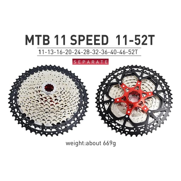 MTB-pyörän vapaaratas, erillinen muotoilu, ultrakevyt alumiini, 10s 42T hopea