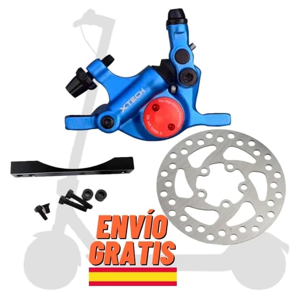 XTECH Semi-Hydraulisk Bremsekaliber Kit, 120mm Skive, Kompatibel med Xiaomi M365/1S/Pro 2,Kit rød skive 120mm