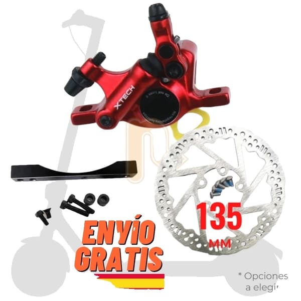 Xtech Bremsekaliber Kit, Semi-Hydraulisk, Holdbar Bagstøtte,Rød Pro/2 135mm Kit Red Pro/2 135mm Kit