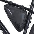 Miniatyrbillede 1 af 6: Vandtæt cykeltaske fastgjort til stellet med velcro, sort