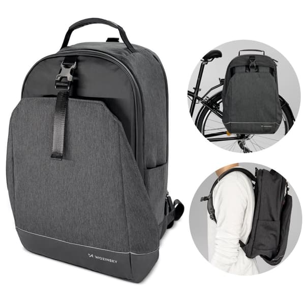 Polkupyörän tavaratila, pyöräreppu rungolla, 2in1, 30l, musta