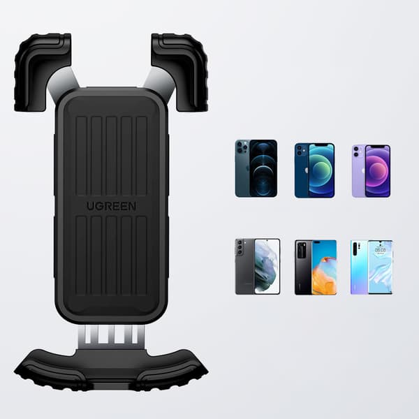 Telefonholder til cykel, motorcykel, styr, universal, sort