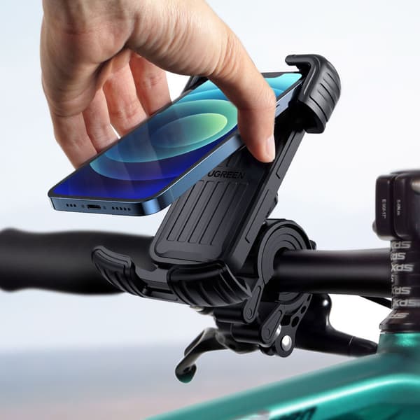 Telefonholder til cykel, motorcykel, styr, universal, sort