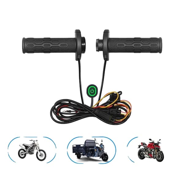 Motorcykel Varmehåndtag, 5 Gear Temperaturjustering, Vandtæt Design,Sort