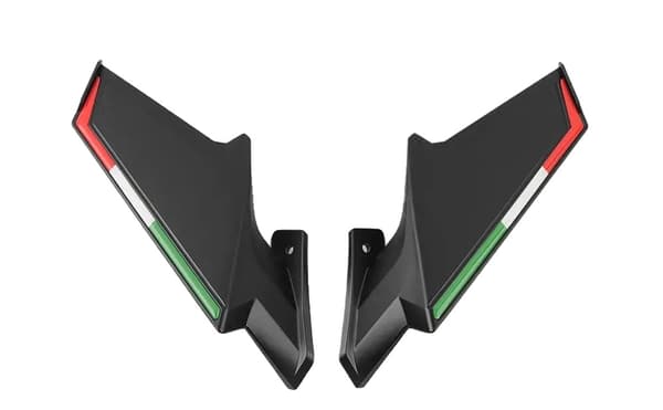 Motorcykelvingespoiler, kolfiberdesign, svart med färgade accenter,A