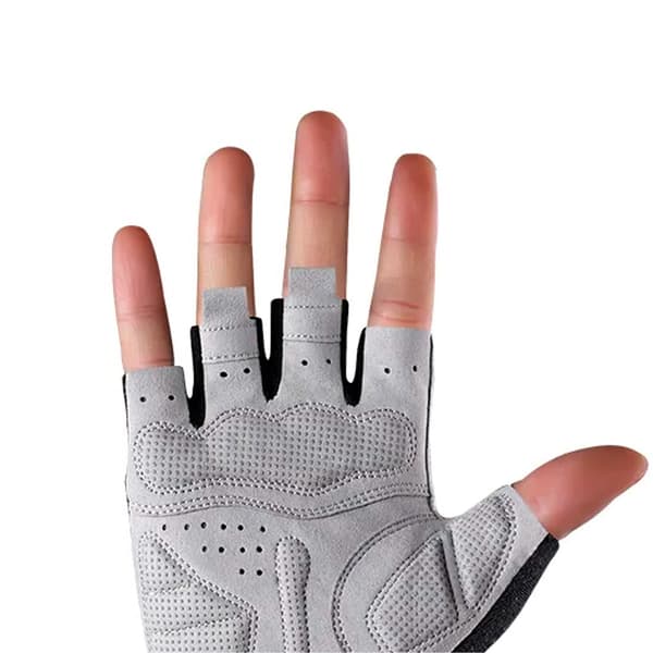 Fingerløse cykelhandsker, quick release, str. XL, grå
