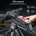 Miniatyrbillede 2 af 6: Cykelsteltaske med cover til telefon og navigation, sort