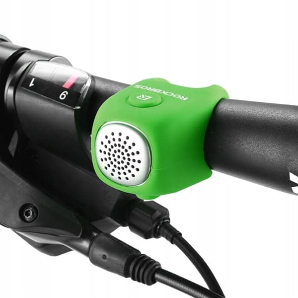 Elektronisk cykelklokke i silikonehus - grøn