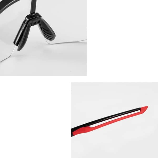 Fotokromatiske cykelbriller med UV 400 UVA- og UVB-filtre, sorte og røde