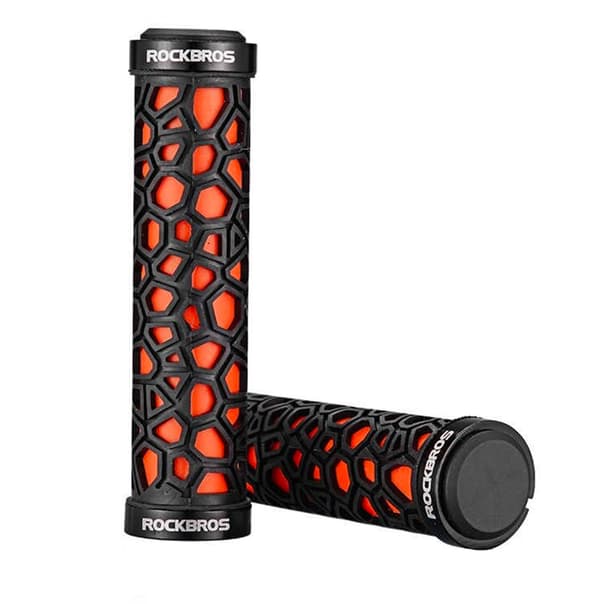 Cykelgreb, greb af gummi, dia. 22 mm sort og orange
