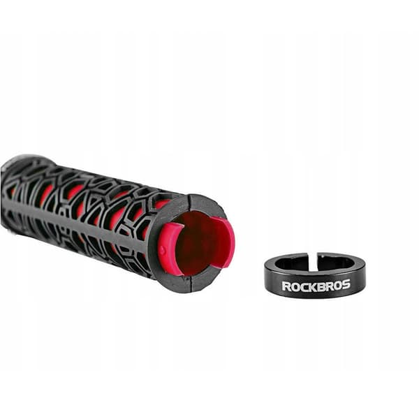 Cykelgreb, greb af gummi, dia. 22mm sort og rød
