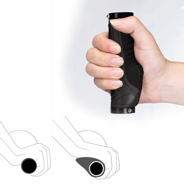 Kahvat, ergonomiset pyöräkahvat, halk. 22mm musta