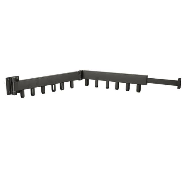 Tørretumbler, teleskopisk vægophæng, foldbar, sort, 90 cm
