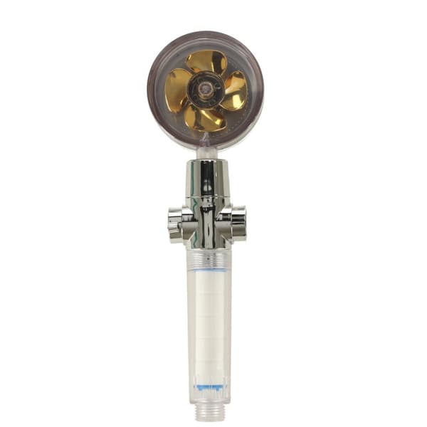Brusehoved med guld turbine ventilator