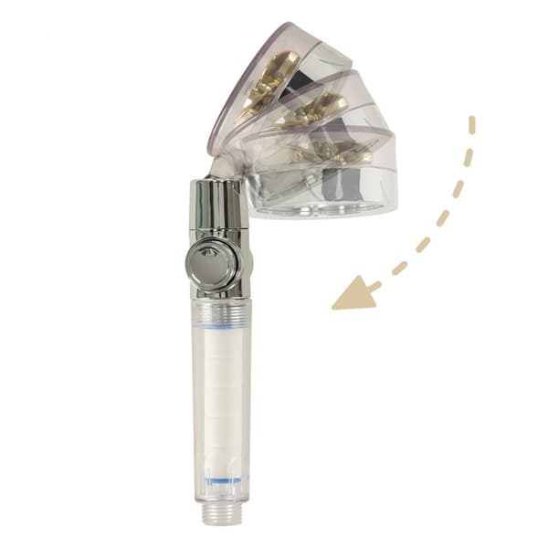 Brusehoved med guld turbine ventilator