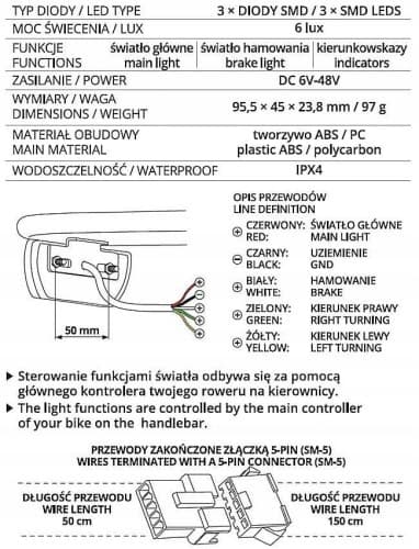PROX SPIKA USB-pyörävalo 1100 lm 5000 mAh.