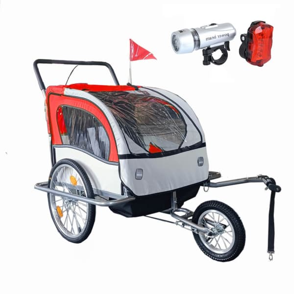 Viking Choice Röd Cykeltrailer - Omvandlingsbar, Säker & Bekväm för Barn